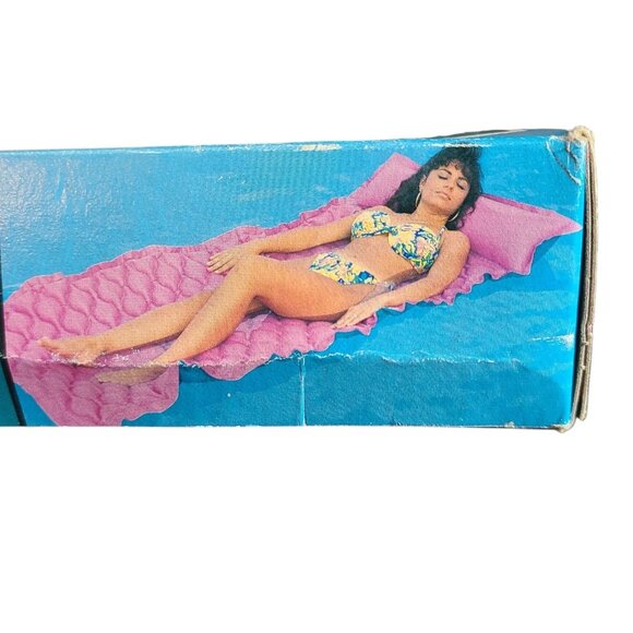 Florida Pools Inflate Roll Up & Carry Smart Float Pink 34"X90" NOS Vintage USA - Picture 4 of 5